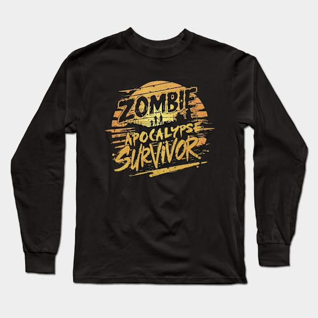 Zombie Apocalypse Survivor Long Sleeve T-Shirt by woormle